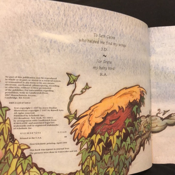 BABY BIRD by JOYCE DUNBAR - SCHOLASTIC CHILDRENS BEAUTIFULLY ILLUSTRATED - #258 - Picture 3 of 8